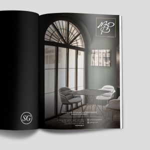 Simple page de publicité qui présente le client MSP Design qui est architecte d'intérieur
