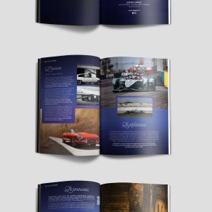 Reportage de 6 pages qui présente le client Jaguar qui est constructeur automobile